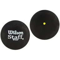 Squash - Wilson Piłka do squasha a, 2 sztuki, 2 sztuki, powolne, początkujące, żółta kropka, jednorazowa żółta kropka, WRT617800, czarna (żółta kropka) WRT617800 - miniaturka - grafika 1