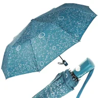 Parasole - Parasol zielono - niebieski wzór krople deszczu półautomat - miniaturka - grafika 1