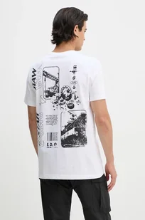 G-Star Raw t-shirt bawełniany męski kolor biały z nadrukiem D25088-336 - Koszulki męskie - miniaturka - grafika 1