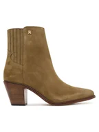 Botki damskie - Tommy Hilfiger Botki Western FW0FW08888 Brązowy - miniaturka - grafika 1