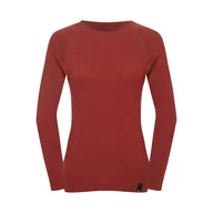 Bielizna sportowa damska - Damska koszulka termoaktywna Fjord Nansen Oxiva Merino LS oaky red - L/XL - miniaturka - grafika 1