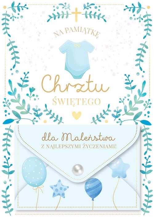 Karnet DK-1292 Chrzest (chłopiec, koperta)