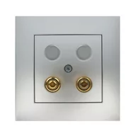 Wyłączniki światła i elektryczne - LEDart ELEKTRO - PLAST głośnikowe pojedyncze CARLA srebrny ELEKTRO - PLAST - miniaturka - grafika 1