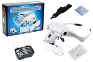 Mikroskopy i lupy - 2x OKULARY POWIĘKSZAJĄCE ZEGARMISTRZOWSKIE LUPA PODŚWIETLENIE 2x LED SERWIS - miniaturka - grafika 1