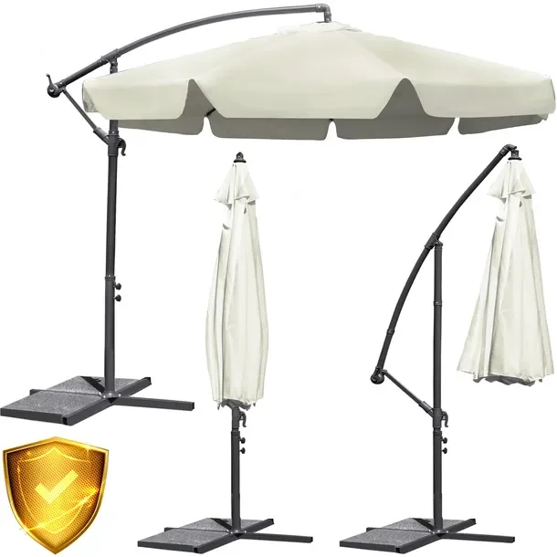 Parasol z wysięgnikiem beżowy 350 x 250 cm