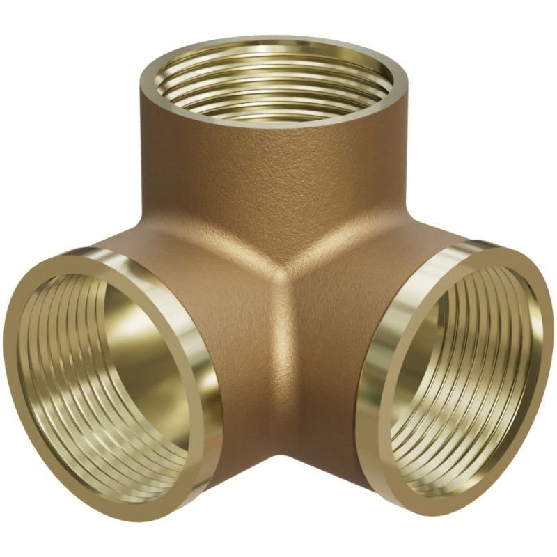 Mexen BRASS trójnik mosiężny 3D 1/2 GW x 1/2 GW x 1/2 GW - W97425-121212
