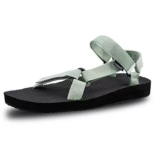 riemot Damskie sandały trekkingowe, sportowe, na lato, płaskie, na plażę, z zapięciem na rzepy, antypoślizgowe, odporne na zużycie, buty plażowe, sandały outdoorowe, zielony, 36 EU - Skarpetki dla dzieci - miniaturka - grafika 1