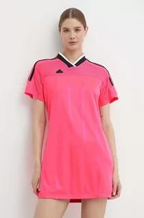 Sukienki - adidas sukienka TIRO kolor różowy mini prosta IS0732 - grafika 1