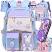 Plecaki szkolne i tornistry - Plecak Szkolny Tornister Piórnik Królik Zając Dla Dziewczynki Bn 180 Kl 1-3 - miniaturka - grafika 1