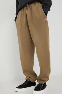 Spodnie męskie - Lee spodnie dresowe bawełniane męskie kolor zielony gładkie - grafika 1