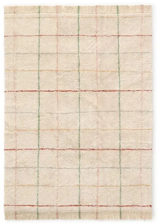 Dywan dziecięcy FOLK KRATKA 140x200 cm beżowy/kolorowy LORENA CANALS