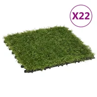 Sztuczne kwiaty - VidaXL Sztuczna trawa w płytkach, 22 szt., zielona, 30x30 cm 149031 VidaXL - miniaturka - grafika 1