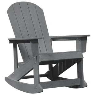 vidaXL Fotel bujany Adirondack Jasnoszary 73.5x92x90 cm HDPE - Fotele i krzesła ogrodowe - miniaturka - grafika 1