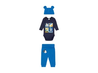 Dresy i komplety dla chłopców - Komplet niemowlęcy (spodnie + body + czapeczka), 3 elementy (86/92, Wzór Myszka Miki) - grafika 1