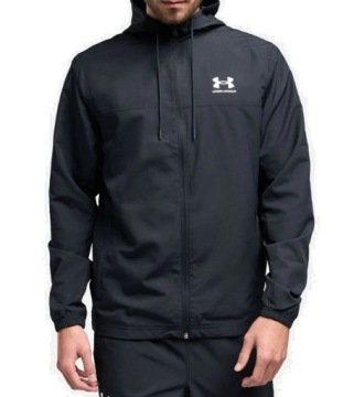 Czarna Męska Kurtka Wiatrówka Under Armour Z Kapturem rozmiar M