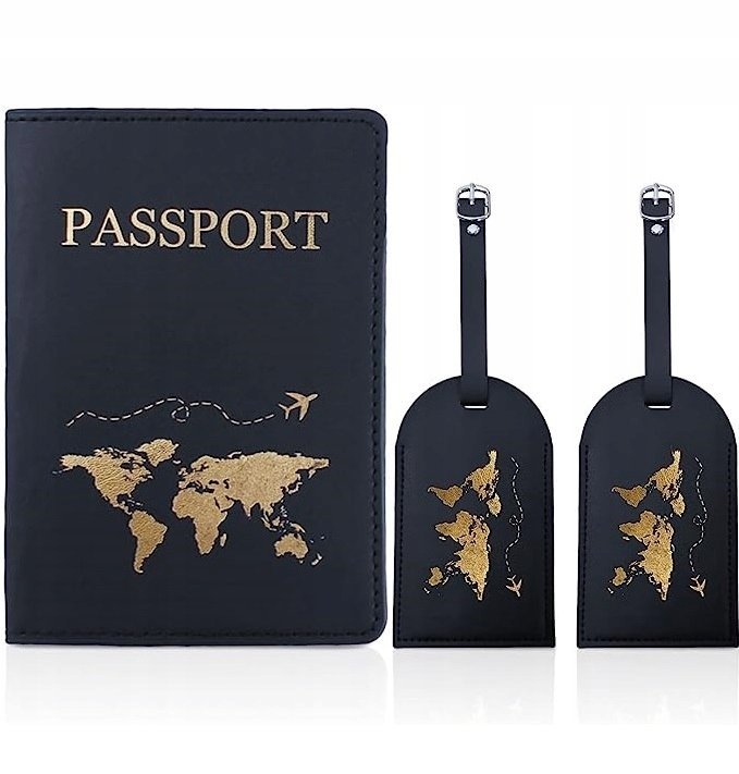 Paszportówka ZAWIESZKI 3 SZTUKI czarny