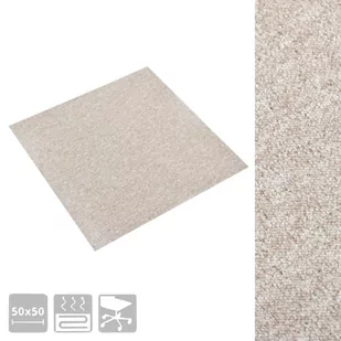 Lumarko Podłogowe płytki dywanowe, 20 szt., 5 m², 50x50 cm, jasnobeżowe - Panele podłogowe - miniaturka - grafika 4