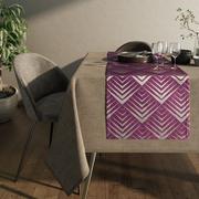 Obrusy i serwetki - Obrus PIRAMIDES kolor fioletowy drukowany motyw geometryczny 140x200 prostokąt ameliahome - TCLOTH/AH/OXFORD/PIRAMIDES/PLUM/140x - miniaturka - grafika 1