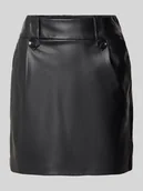 Spódnice - Spódnica mini z kieszeniami z imitacji skóry model ‘BINA’ - miniaturka - grafika 1