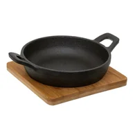 Naczynia żaroodporne - Secret de Gourmet Naczynie żaroodporne do zapiekania MINI z deską bambusową okrągłe 16x12x5 cm 160625-round - miniaturka - grafika 1
