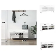 Szafki na buty - vidaXL Ławka na buty biały wysoki połysk 102x35x55 cm materiał drewnopochodny - Stojaki i szafki na buty - miniaturka - grafika 1