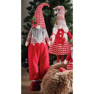 Skrzat tekstylny krasnal stojący 91 cm czerwony - Ozdoby bożonarodzeniowe - miniaturka - grafika 1