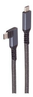 Shiverpeaks USB-C kabel do ładowania 3.2 90° 100W PD tekstylia BS14-75014