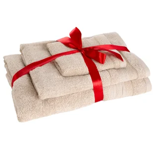 Zestaw ręczników April 30x50 cm, 50x90 cm, 70x140 cm Beżowe - Ręczniki - miniaturka - grafika 1