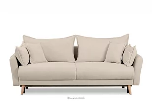Kremowa sofa z funkcją spania w tkaninie baranek BELMOS Konsimo - Sofy i kanapy - miniaturka - grafika 1