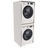 Szafki łazienkowe - Szafka nad pralkę i na suszarkę TS biała szafka łazienkowa słupek regał - miniaturka - grafika 1