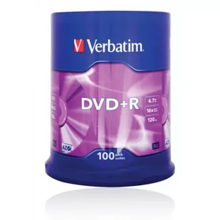 Verbatim DVD+R 43551 4.7GB 16x cake 100 SZT - Nośniki danych - miniaturka - grafika 1