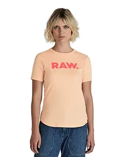 Koszulki i topy damskie - G-STAR RAW Raw. Slim R T Wmn T-Shirt damski, Różowy (Peach Nougat D21226-4107-c962), L - grafika 1