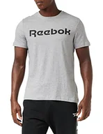 Koszulki męskie - Reebok męski męski męski t-shirt z liniowym odczytem, Brgrin, M FP9162 - miniaturka - grafika 1