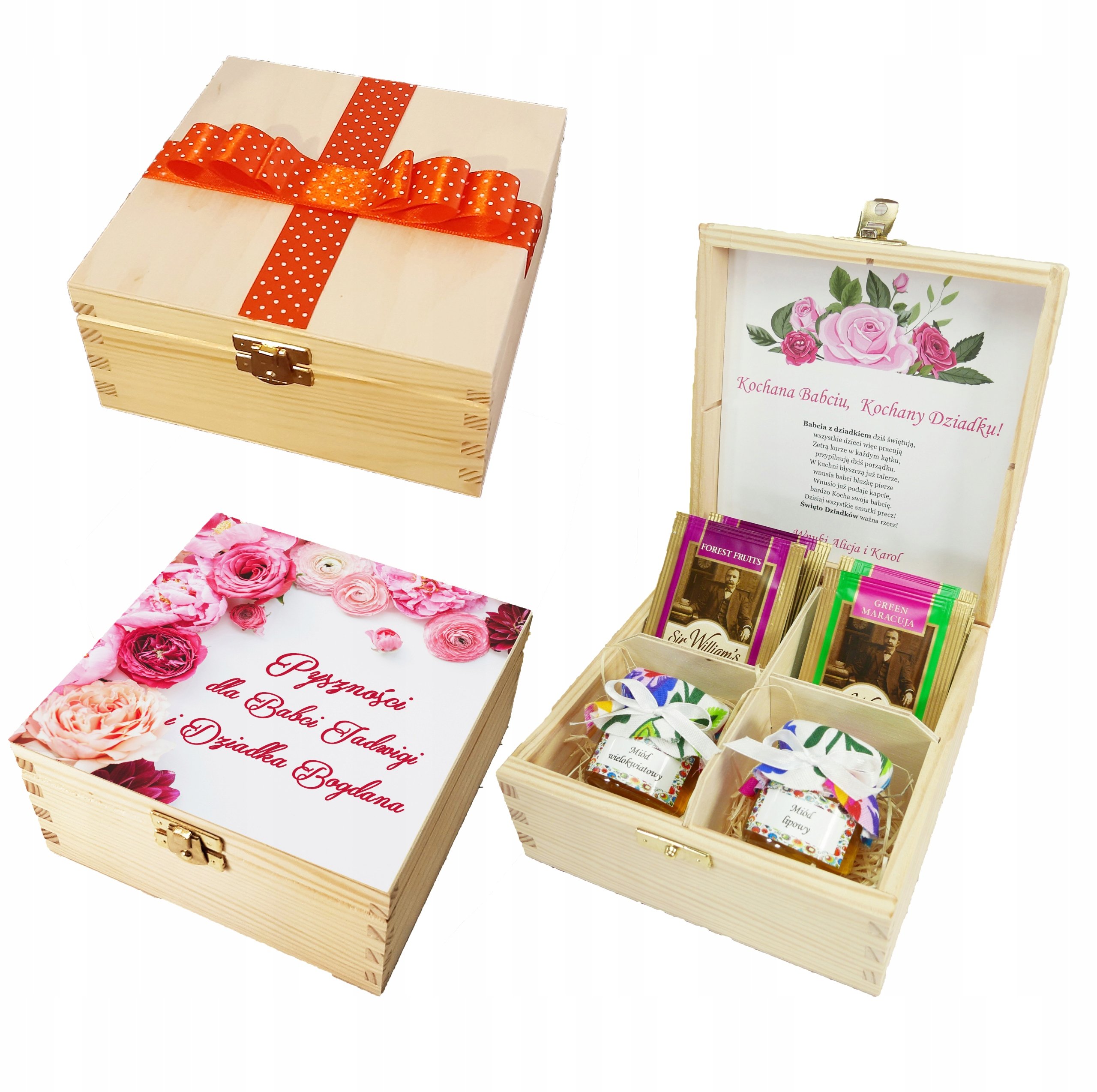 Zestaw dzień babci dziadka herbata miód