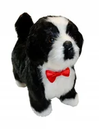 Zabawki interaktywne dla dzieci - PIESEK INTERAKTYWNY CHODZI SZCZEKA PIES CHODZĄCY ZABAWKA CZERWONA KOKARDKA - miniaturka - grafika 1