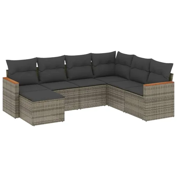 Zestaw mebli ogrodowych modułowych szary rattan PE 62 x 62 x 69 cm