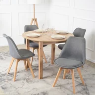 Krzesła - Krzesło Tapicerowane do Jadalni NEVEL Szare Skandynawskie - miniaturka - grafika 1