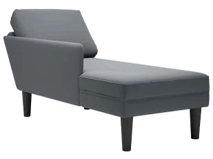 Ciemnoszara leżanka tapicerowana aksamitem P3-B12 - Szezlongi - miniaturka - grafika 1