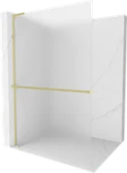 Ścianki i drzwi prysznicowe - Mexen Kioto+ L ścianka prysznicowa z półką Walk-in 110 x 200 cm, szron, złota szczotkowana - 800-110-123-55-30 - miniaturka - grafika 1