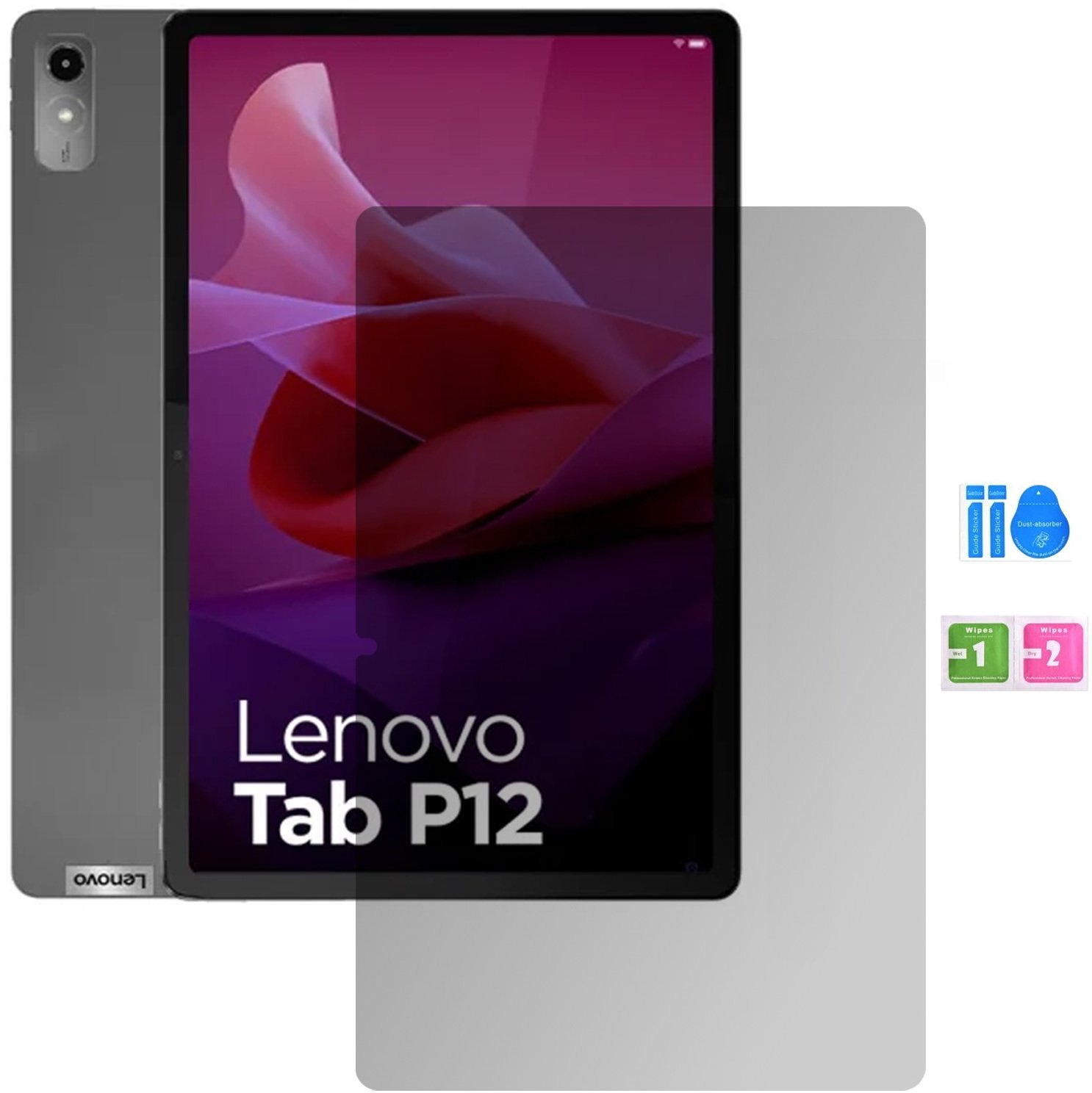 4kom.pl Szkło hartowane do Lenovo Tab P12 12.7 - TB-370 FU XU - ochrona ekranu 9H, pełne pokrycie, oleofobowe