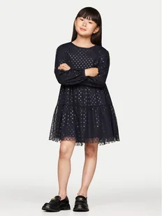 Tommy Hilfiger Sukienka codzienna KG0KG08210 M Granatowy Regular Fit - Sukienki i spódniczki dla dziewczynek - miniaturka - grafika 1