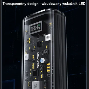 USAMS Powerbank 9000mAh PD 20W QC3.0+PD Dual-Port Fast Charge czarny/black 10KCD18901(US-CD189) - Powerbanki - miniaturka - grafika 10