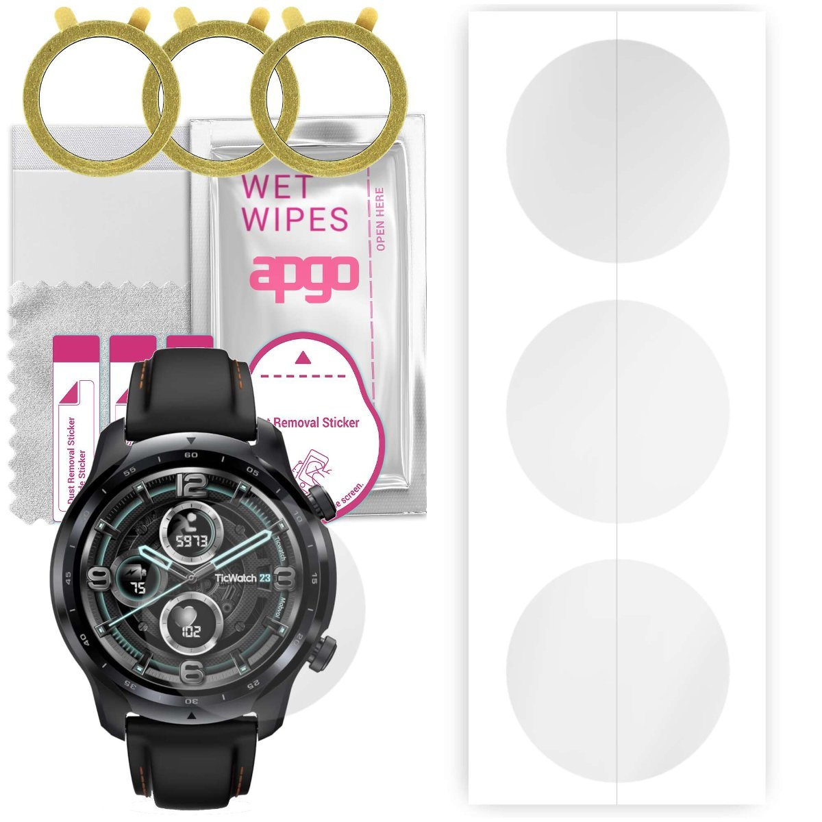 3x Folia hydrożelowa do Mobvoi TicWatch Pro 3 - apgo Smartwatch Hydrogel Protection Ochrona na ekran smartwatcha