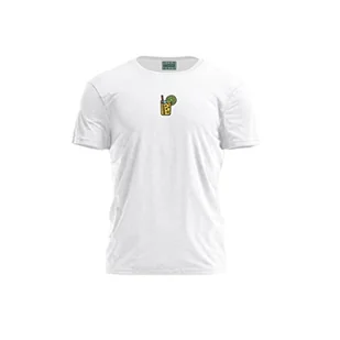 Bona Basics, Nadruk Cyfrowy, Koszulka Basic dla Mężczyzn, 100% Bawełna, Biały, Casual, Bluzki dla Mężczyzn, Rozmiar: M, biały, M - Moda i Uroda OUTLET - miniaturka - grafika 1