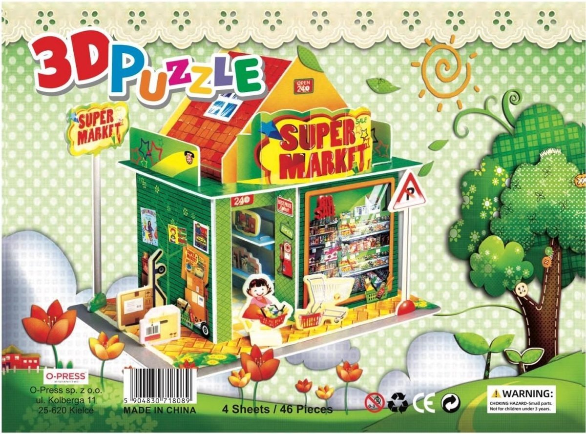 Puzzle 3D 46 el. Supermarket