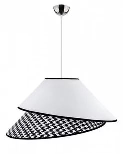 DUOLLA Tekstylna lampa wisząca Coco, biała pepita - Lampy sufitowe - miniaturka - grafika 1