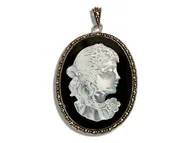 Wisiorki - Srebrna Owalna Przywieszka 925 Duża Kamea - miniaturka - grafika 1