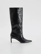 Botki damskie - Reserved - Kozaki na obcasie - ciemnofioletowy - miniaturka - grafika 1