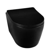 Miski WC - Balneo Miska podwieszana WC - LUXA czarna + deska wolnoopadająca B1-G0101020101-1 - miniaturka - grafika 1