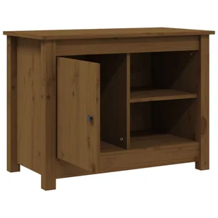 Lumarko Szafka pod TV, miodowy brąz, 70x36,5x52 cm, lite drewno sosnowe - Szafki RTV - miniaturka - grafika 8